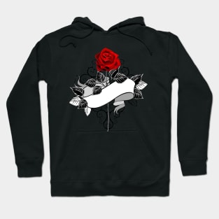 Red Rose with Ribbon Hoodie